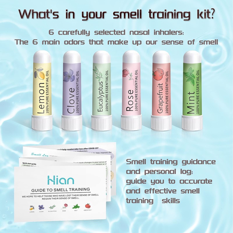 Hion Smell Training Kit, 6 Essential Oils, Olfactory Training Kit