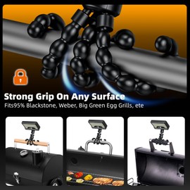 Grill Lights for Outdoor Grill, 60 LED Weber Grill Light with Octopus Stand - Solar & USB Rechargeable, Auto On/Off, Super Bright Wide Lighting for BBQ Grills, Patio, Garden