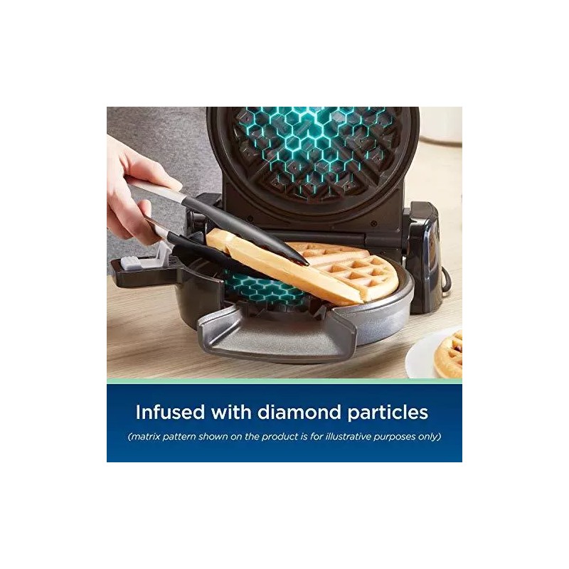 Oster 2110002 DiamondForce Vertical Waffle Maker, One Size, Dark Metallic