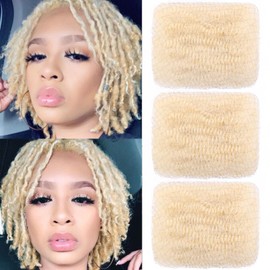 Xtrend Afro Kinky Braiding Bulk Hair For Dreadlocks, Loc Repair, Dreadlocks Extensions,16 Inch3 Bundles 90g Blonde Mini Braiding Twists Afro Kinkys Bulk For Micro Twist Kinky Hair(30g/pack)