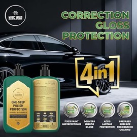 Magic Shield One Step Polish Híbrido 4 en 1: Reparar, Pulir, Sellar y Proteger | Elimina Rayones y Marcas de Remolino Menores | Restaura el Color y la