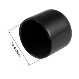TA-VIGOR 5Pcs Rubber End Caps, 32mm ID Round Flexible Screw End Caps Thread Protectors, Black Vinyl Bolt Covers Rubber Covers for Screws, Tubes, Cables, Wires, etc