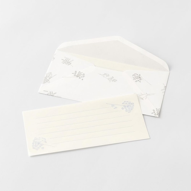 Midori 89572006 Single Pencil Notebook with Envelope, Flower Colored Washi,