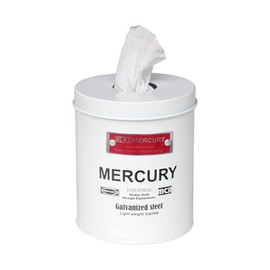 Keystone Mercury ME053967 Tin Sanitary Paper Holder, White, Φ4.4 x 5.1 inches (11.3 x 13 cm)