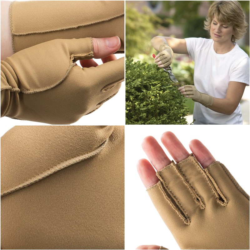 Isotoner Therapeutic Gloves, Left, Medium, Open Finger