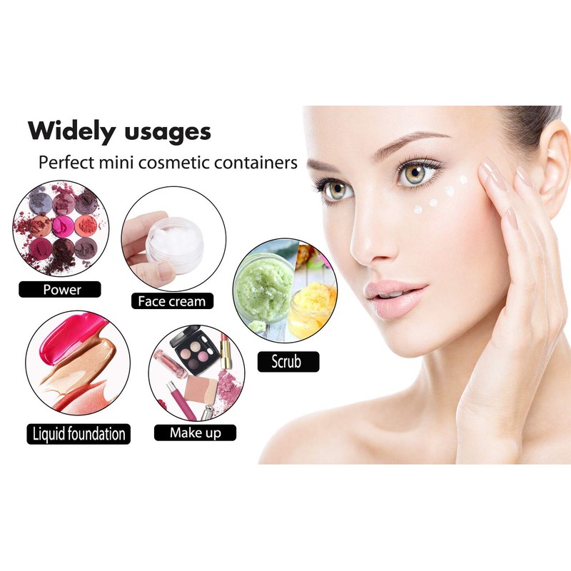 3 Gram Sample Containers with Lids, 25 Pack Mini Cosmetic