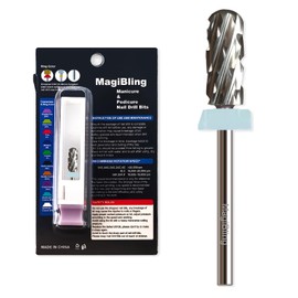 MagiBling Super Cut Small Barrel 3/32'' Safety Tungsten Nail Drill Bits, Remove Gel Fast, Right handed, Suitable for Manicure Pedicure Cuticle Gel Polishing, Classic Round Top Bits, Quadruple Coarse.