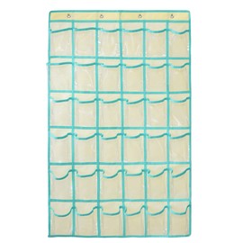 NIMES Hanging Closet Underwear Sock Jewelry Storage Over The Door Classroom Cell Phone Calculator Organizer 12 Clear Pockets (Purple)