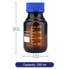 Labasics Reagent Media Storage Bottles, 1 Pack Amber Glass Graduated