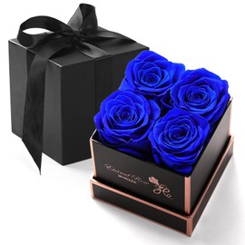 WYRIAZA Rosenbox Geschenke Für Frauen - Ewige Rose Geschenke Mama Freundin Frauen Geschenk Frau Muttertag Infinity Konservierte Eternal Blaue Rose Zum Geburtstag Jahrestag