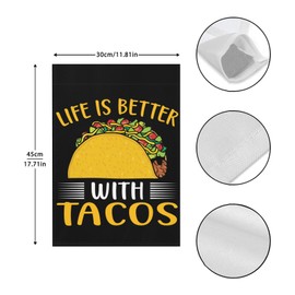 Life Is Better With Tacos Garden Flags One Size Art Outdoor Flag For House Funny Garden Flags