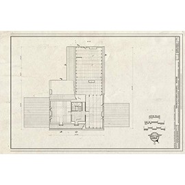 Historic Pictoric : Blueprint Attic Plan - Thomas Farm, House, 4632 Araby Church Road, Frederick, Frederick County, MD 36in x 24in