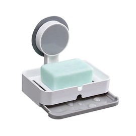 2024 POTENTIA Adhesive Soap Holder/Dish for Shower Wall Mounted NO-Drilling Self Draining Removable Tray Waterproof Bar Soap Sponge Holder for Shower Bathroom Bathtub Kitchen Sink (White)