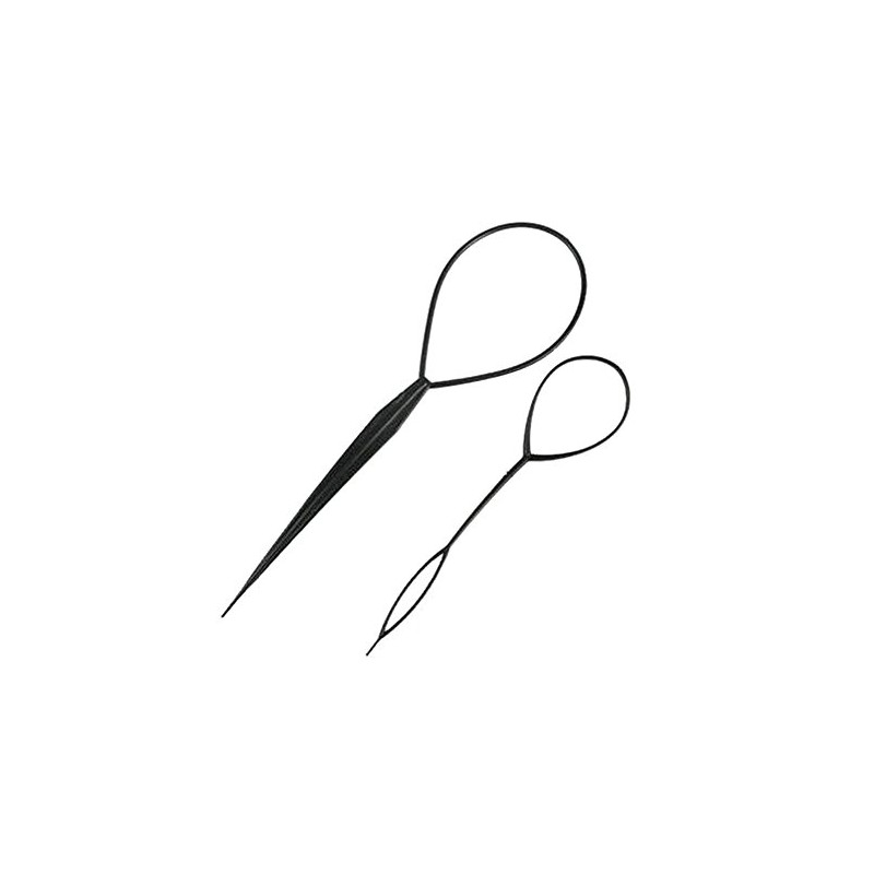 1Set(2pcs) Black Plastic Magic Hair Braid Ponytail Maker Clip Tool