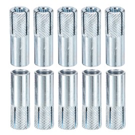 DTGN M8 x 30mm Drop-In Anchors - 10 Pack - Silver Carbon Steel Hex Expansion Bolts