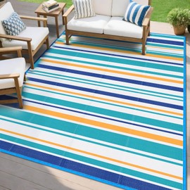 Outdoor Patio Straw Rug Camping - Outdoor Plastic Rug Area Carpet Mat All Weather Waterproof Clearance for Outside, Balcony & Backyard, Porch, RV Camper, Picnic, 4'x6'