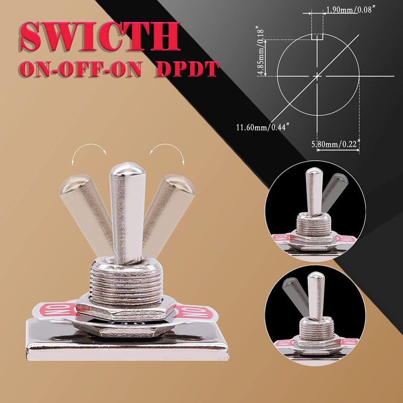 Twidec/3Pcs Heavy Duty Rocker Toggle Switch 16A 250V AC DPDT
