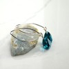 Peacock Blue Quartz Trillion Sterling Silver Earrings