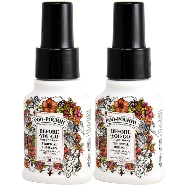 Poo-Pourri Before You Go Toilet Spray Tropical Hibiscus 1.4 Ounce Bottle, 2 Pack