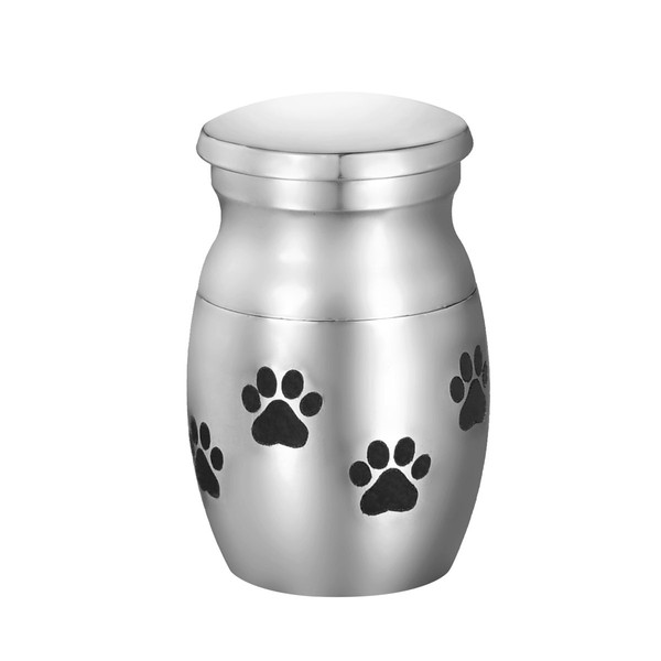 Valyria Pet Memorials Stainless Steel Puppy Paw Tiny Small Pet Cremation Urn