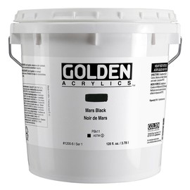 GOLDEN Heavy Body Acrylics, Mars Black, 128 fl. oz. Pail, Professional Acrylic Paint, Opaque