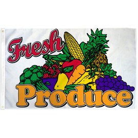 Fresh Produce Flag 3x5ft Poly - Perfect for businesses, shops, stores message flags