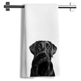 Nipil Funny Black Labrador Retriever Dog Kitchen Hand Towels for Bathroom Decor, Black Lab Gifts,Dog Mom Gifts, 16x24 Inches