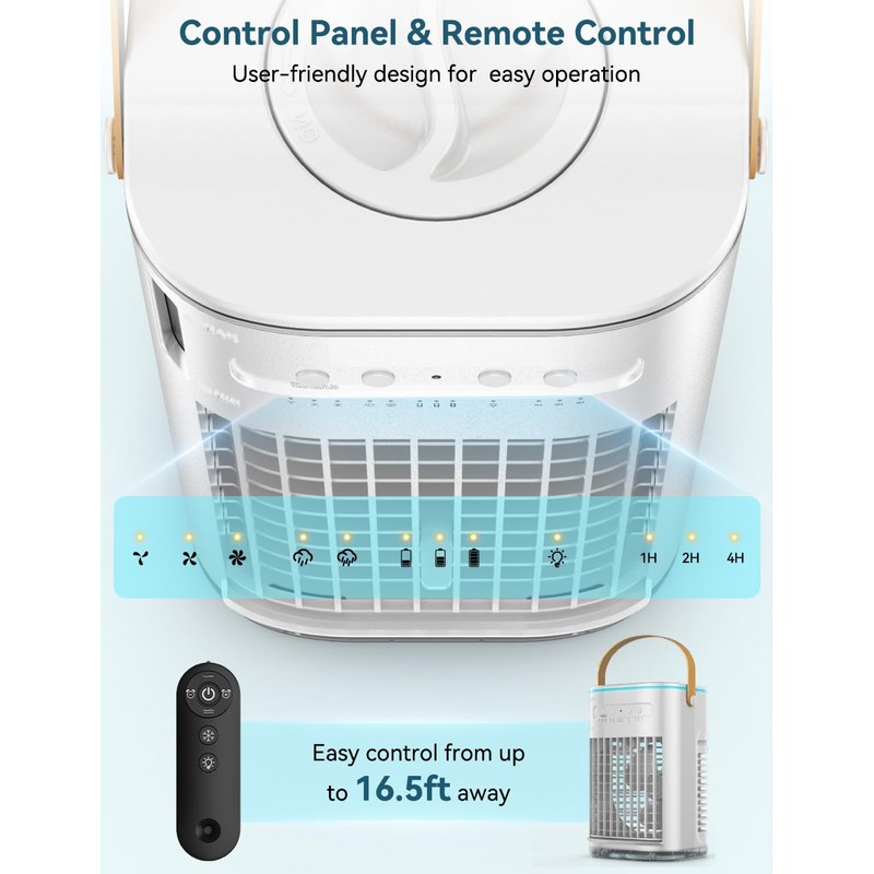 BALKO Mini Air Conditioner, 3 IN 1 Portable Desk Fan