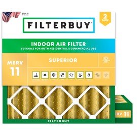 Filterbuy 25x25x4 Air Filter MERV 11 Allergen Defense (2-Pack), Pleated HVAC AC Furnace Air Filters Replacement (Actual Size: 24.50 x 24.50 x 3.75 Inches)