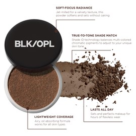 BLK/OPL TRUE COLOR Soft Velvet Finishing Powder, Dark — hypoallergenic, paraben-free, and cruelty-free