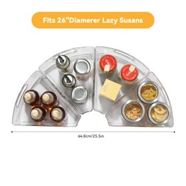 Party Club of America Lazy Susan Cabinet Organizer Corner Cabinet Organizer for 26" Diameter Plastic Kitchen Storage Bins 8 Pack