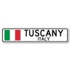 Tuscany, Italy - Italian Flag Sign - Metal Novelty Sign