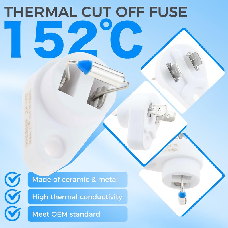 MOOTVGOO 4 Pack 152°C 005899F Thermal Cut Off Fuses, Swimming