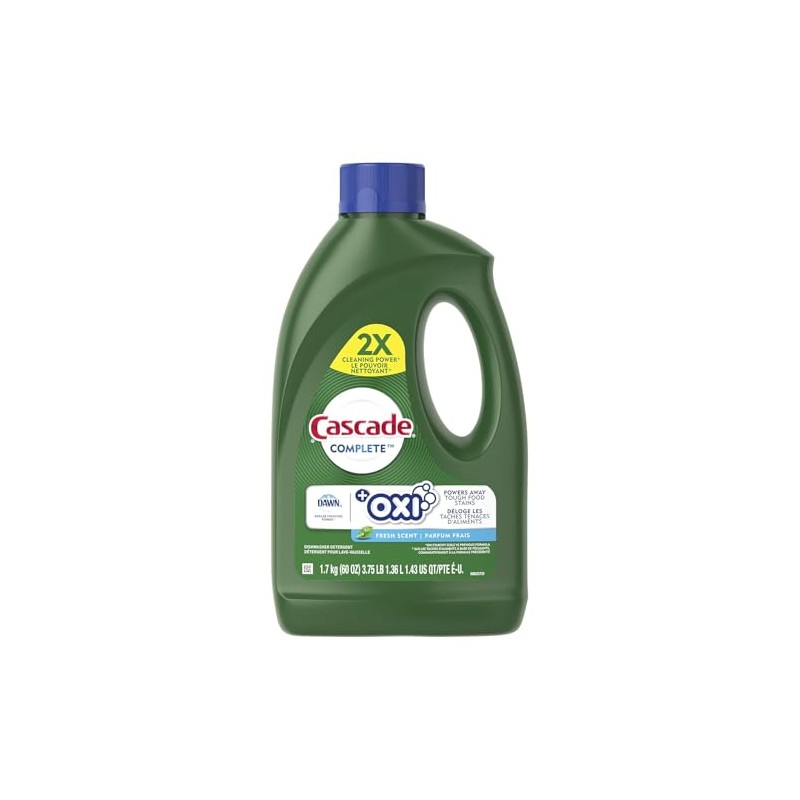 Cascade Complete +Oxi Gel Dishwashing Detergent, Fresh Scent, 60 fl