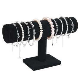 JEJA Bracelet Holder, Velvet Bracelet Holder, T-Bar Bracelet and Watch Holder with, 23.5 x 14 x 5 cm, for Storing Jewellery, Watches, Chains, Bracelets, Headband Stand, Bracelet Watch