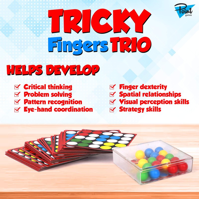 Point Games Therapy Games for Kids, Tricky Fingers Trio, Puzzle