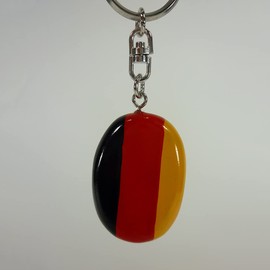 Bella-Vita GmbH Flag Key Ring Worry Stone Germany Flag Pendant Gift Football Fans: Keyring in Flag Design, Black/red/yellow