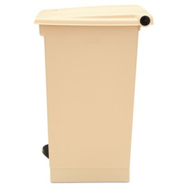 Rubbermaid Commercial Products Step-On Lid Trash Can, 12-Gallon, Beige, Hands-Free Sanitary Use Garbage Can for Medical Waste in Hospitals/Lab/Emergency/Patient Rooms