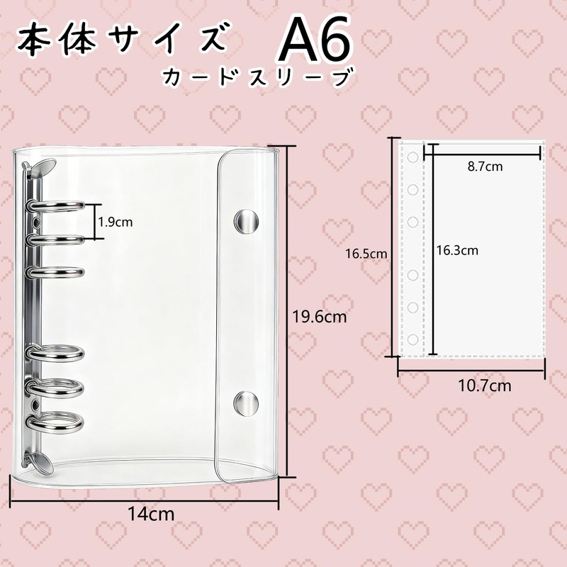 JUNXINHENGFA Seal Pad, Transparent, A6, Includes 20 Refills, Girls, Clear
