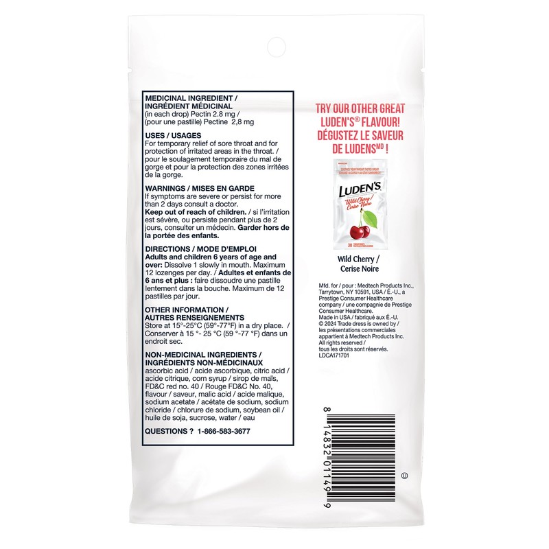 Luden's Throat Drops Watermelon, Soothing Lozenge, 25 Count (Pack of