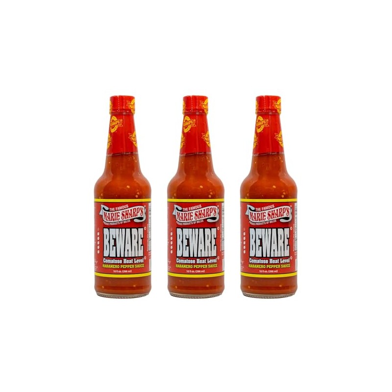 Marie Sharp’s BEWARE Comatose Heat Level Habanero Pepper Sauce, 10
