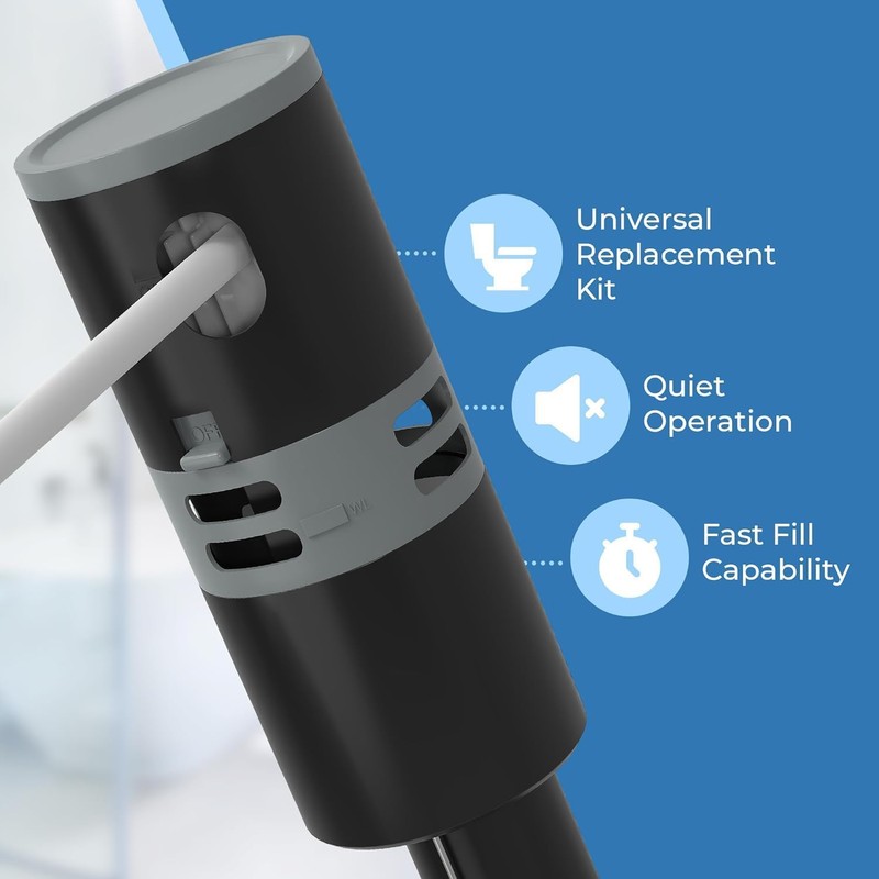 High Performance Universal Toilet Fill Valve Replacement Kit - Quiet