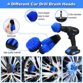 Car Detailing Kit, 18Pcs Car Detailing Brush Set, Car Cleaning Kit, Drill Brush Set, Car Detailing Brushes, Tire Brush - Car Wash Kit, Car Cleaning Tools brushes for Interior, Exterior, Wheels