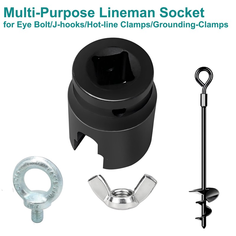 1/2-Inch Drive Multi-Purpose Lineman Socket, Black Cr-Mo Steel