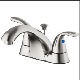 Faucet Anchor Point Two Handle Bath Faucet With Pop Up Drain, Brushed Nickel, 1.2 GPM