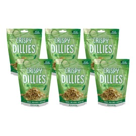 Fresh Gourmet Crispy Dillies Pickle Flavored Fried Cucumbers | 3.5 Ounce, Pack of 6 | Low Carb | Crunchy Snack and Sandwich Topper