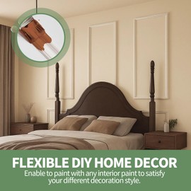 KESHWELL 6-Frame Premade Accent Wall Molding Kit,3D Premade Accent Molding Wainscoting Panel for Interior Wall Decor,Pre-Cut Molding Trim Wall Panels for Home Décor. 3 Set, 54 x 24X1.69 (Width) INCH