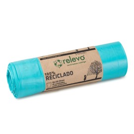 Relevo 100% Recycled Bin Liners, Heavy Duty 20L, 15 Bin Bags