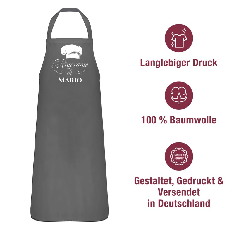 Geschenk mit Namen personalisiert by Shirtracer - Apron - Pizza