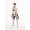 Father Son Matching Hawaiian Beach Board Shorts Swimwear Spandex in